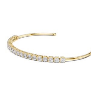 Round Lab-Grown Diamond Half-Row Open Cuff Bracelet