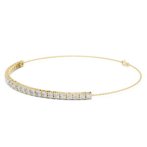 Curved Round Lab Diamond Chain Bracelet
