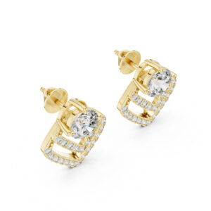 Aurora Halo Drops Lab Diamond Earrings